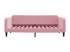 Lit de jour avec matelas rose 100x200 cm velours KRYP67741