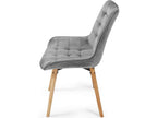 Lot de 4 chaises de salon salle à manger pied en bois et velours gris 01 0000739 HWWE81539