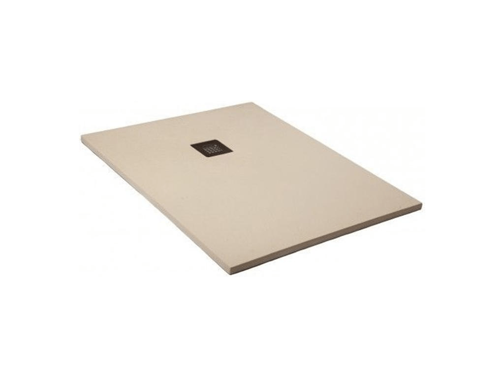 Receveur de Douche 85x165 cm Ligne Chicyla Extra Fin Blanc Chicyla Ral 1013 en Résine Synthétique et Poudre de Marbre avec Bonde Libre ENPQ48385