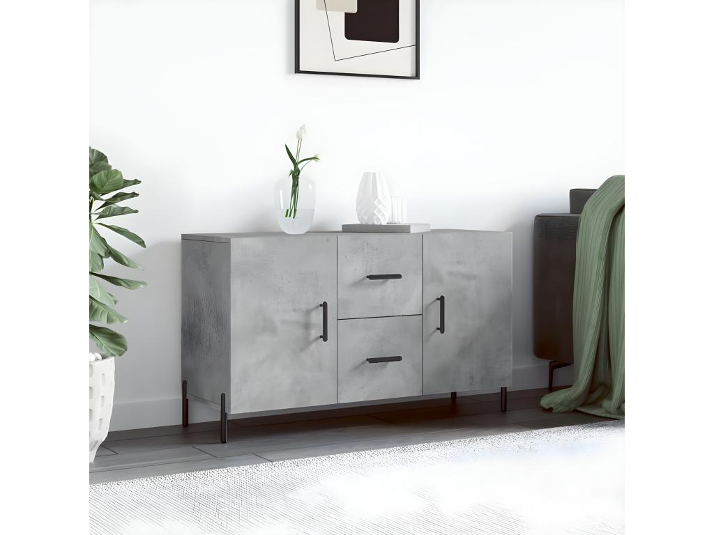Buffet gris béton 100x36x60 cm bois d'ingénierie DZKF53701