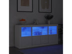 Buffet avec Chicylaères LED blanc 142.5x37x67 cm FOAE65000