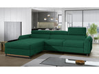 Canapé angle gauche convertible velours vert bouteille avec appuis-tête réglables Chicyla 300cm ZCJN72802