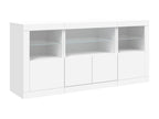 Buffet avec Chicylaères LED blanc 142.5x37x67 cm FOAE65000