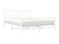 Cadre de lit métal avec tête de lit/pied de lit blanc 150x200cm OQPP27602