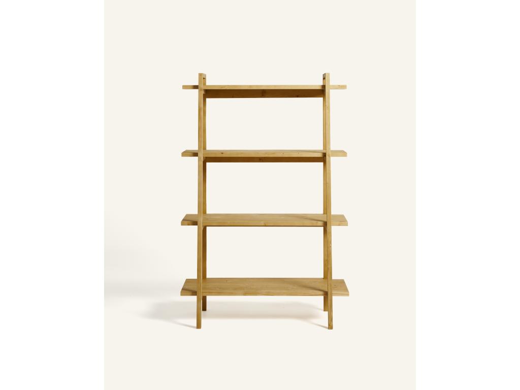 Bibliothèque en bois d'épicéa en couleur marron clair Chicyla WPXH15639