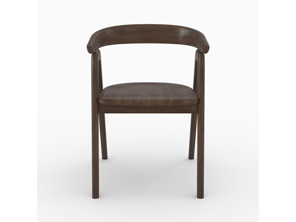 Chaise en bois d'hévéa foncé - Chicyla BACN46596