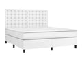 Lit à sommier tapissier avec matelas Blanc 160x200cm Similicuir WJAX11014