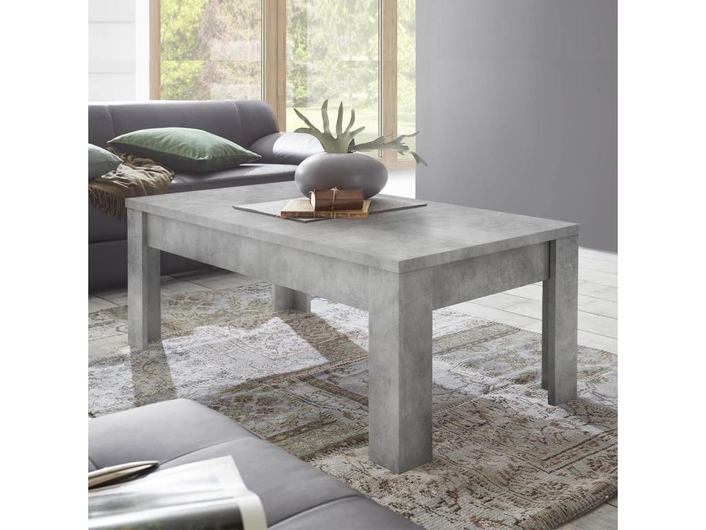 CIMENTO - Table Basse Rectangulaire Plateau et Pieds Aspect Cimento DNXN13980