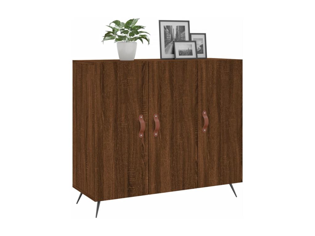 Buffet chêne marron 90x34x80 cm bois d'ingénierie FNHP47668
