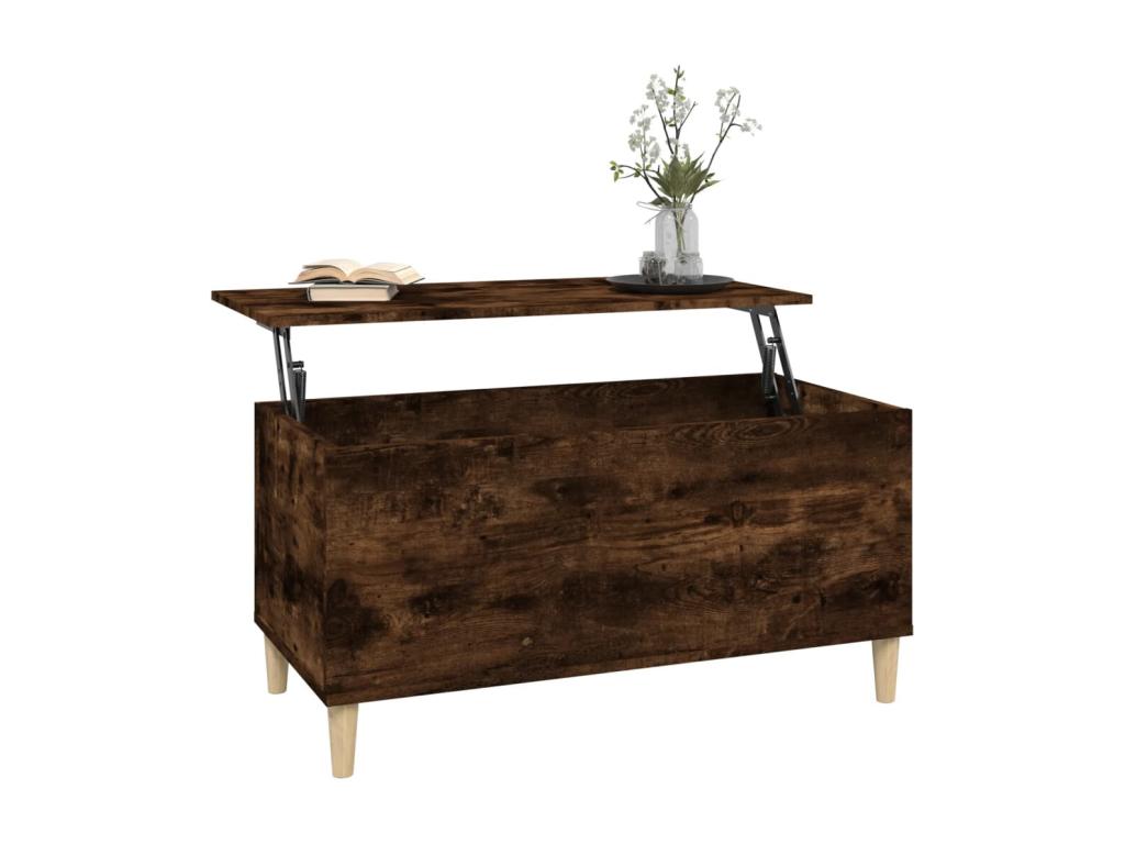 Table basse Chêne fumé 90x44.5x45 cm Bois d'ingénierie QSJU71754
