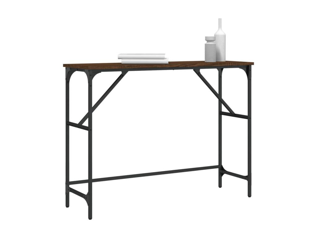 Table console chêne marron 100x32x75 cm bois d'ingénierie QDKR67956