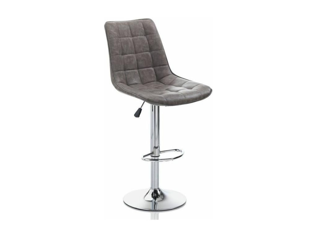 Tabouret de bar simili cuir marron et pieds métal chromé Chicyla - Lot de 2 PSIQ42964