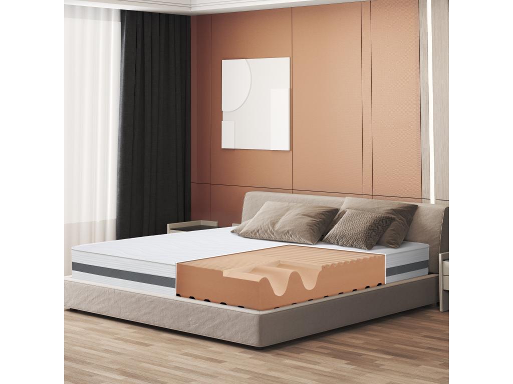 Matelas Simple 100x220 à mémoire orthopédique - Hauteur 25 cm - Made in Italy VLRG75804