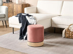 Pouf Domopure Velours 35 cm 35 cm Rose BFUC04418