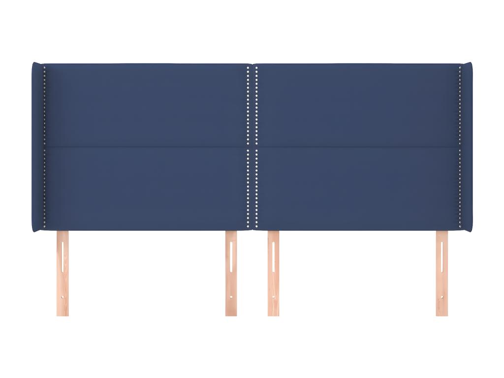 Tête de lit avec oreilles Bleu 163x16x118/128 cm Tissu IHOX85438