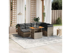Salon de jardin 8 pcs avec coussins gris résine tressée QJOR28897