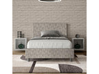 Lit 1 place et demi avec sommier rembourré 120x190 tissu Laviecasa 2 gris Laviecasa HHJE37885