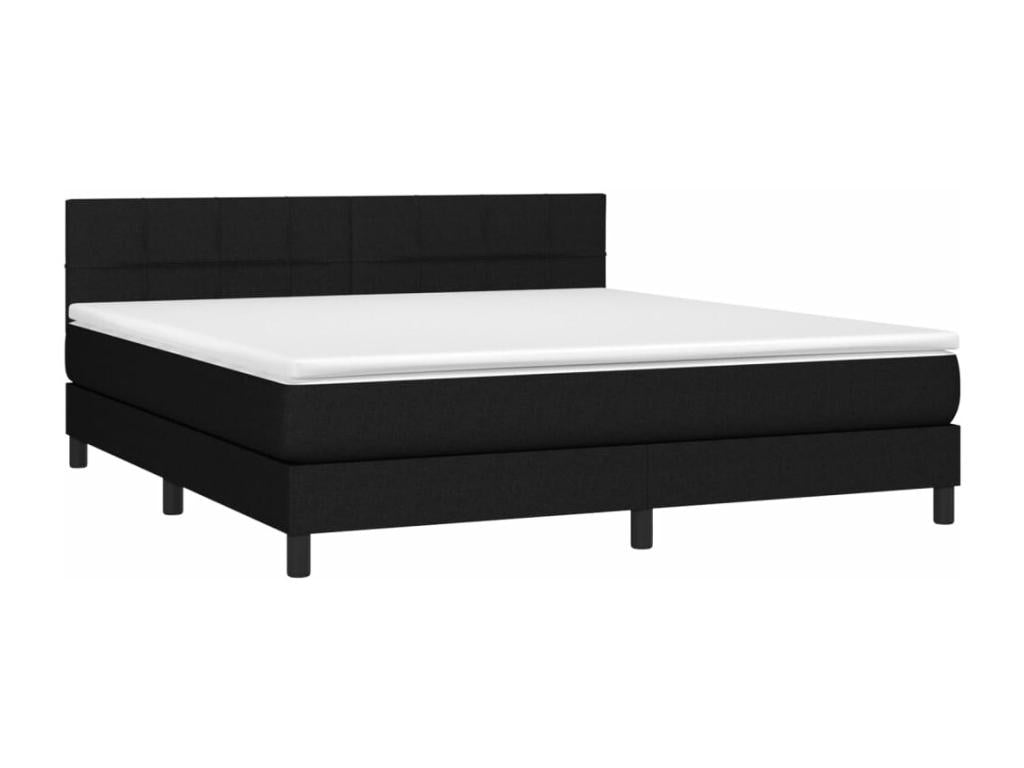Sommier à Chicyla de lit avec matelas Noir 180x200 Tissu JDFU66555