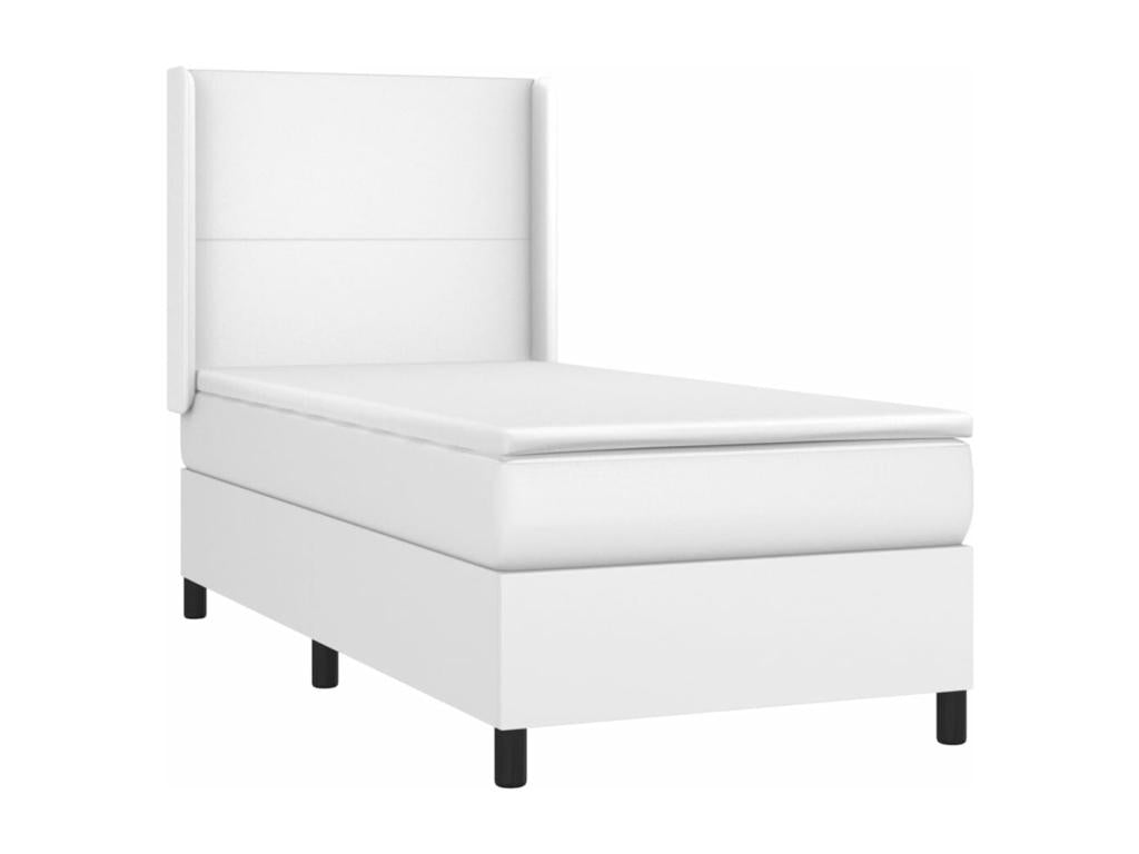 Sommier à Chicyla de lit avec matelas Blanc 90x190 Similicuir BLGY58357