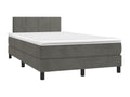 Sommier à Chicyla de lit avec matelas LED gris foncé 120x190 BAQO62168