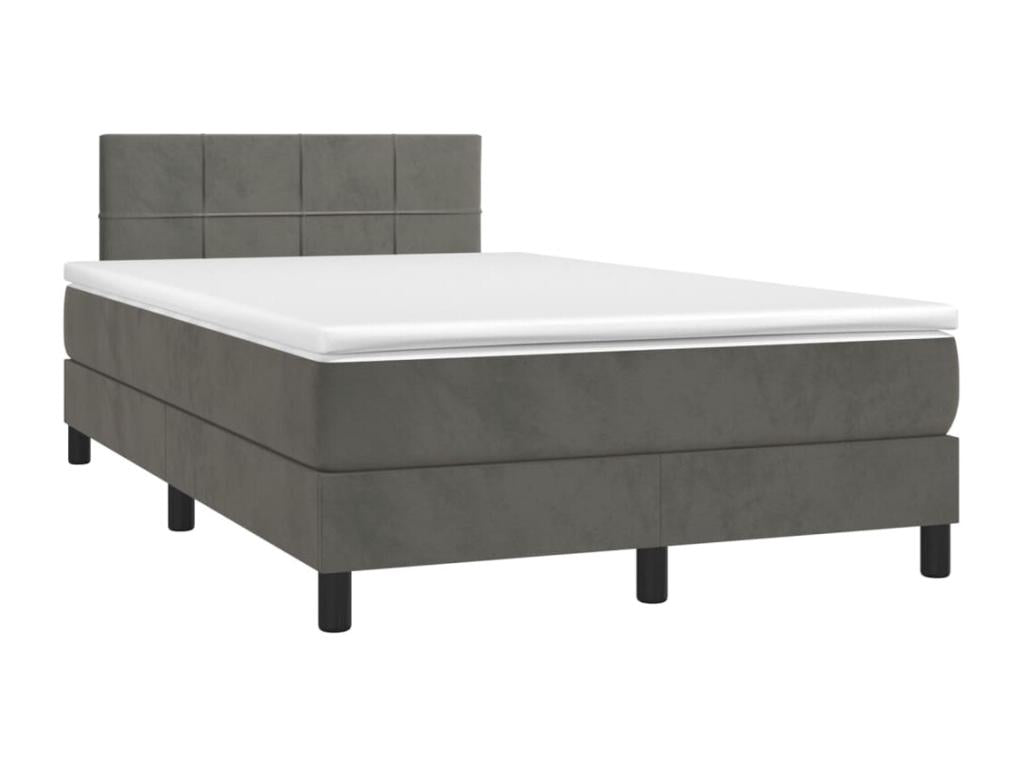 Sommier à Chicyla de lit avec matelas LED gris foncé 120x190 BAQO62168