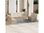 Salon de jardin avec coussins 8 pcs beige résine tressée KLGU85686