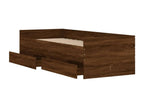 Cadre de lit avec tiroirs chêne marron 90x200 cm FURJ73390