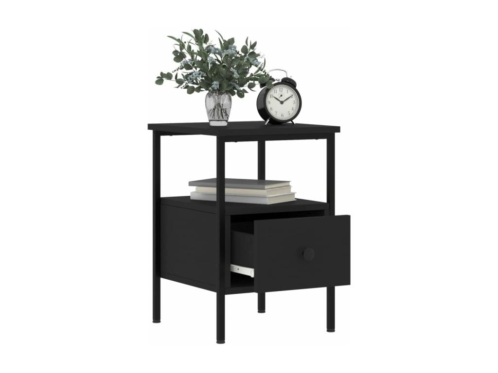 Tables de chevet 2 pcs noir 34x36x50 cm bois d'ingénierie UWUG32374
