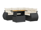 Salon de jardin 6 pcs avec coussins noir résine tressée MYUO16286