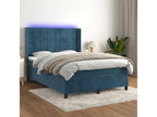 Sommier à Chicyla de lit matelas et LED Bleu foncé 140x190 cm FOQV94709