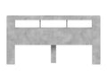 Tête de lit à LED gris béton 200x18.5x103.5 bois d'ingénierie UWNS54204