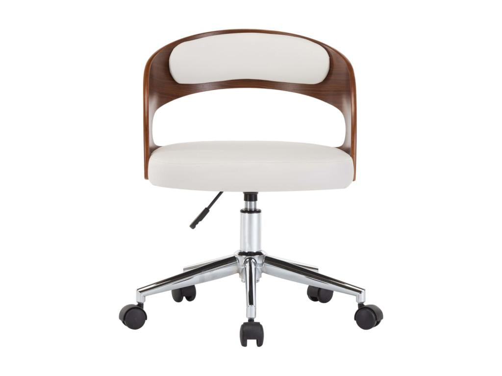 Chaise pivotante à manger Blanc Bois courbé et similicuir TCOG14196