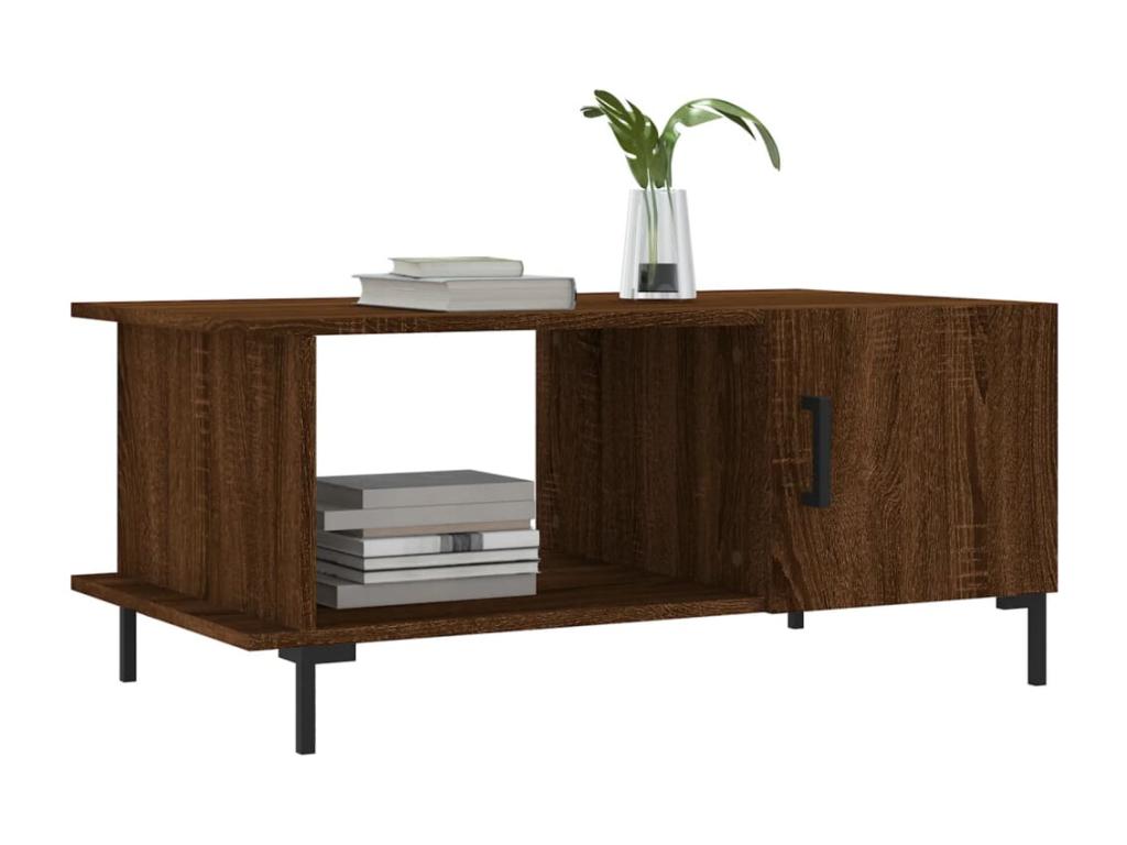 Table basse chêne marron 90x50x40 cm bois d'ingénierie YXWC82150