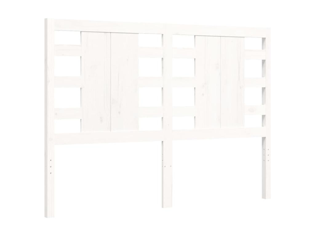 Cadre de lit avec tête de lit blanc petit double bois massif ATBG20408