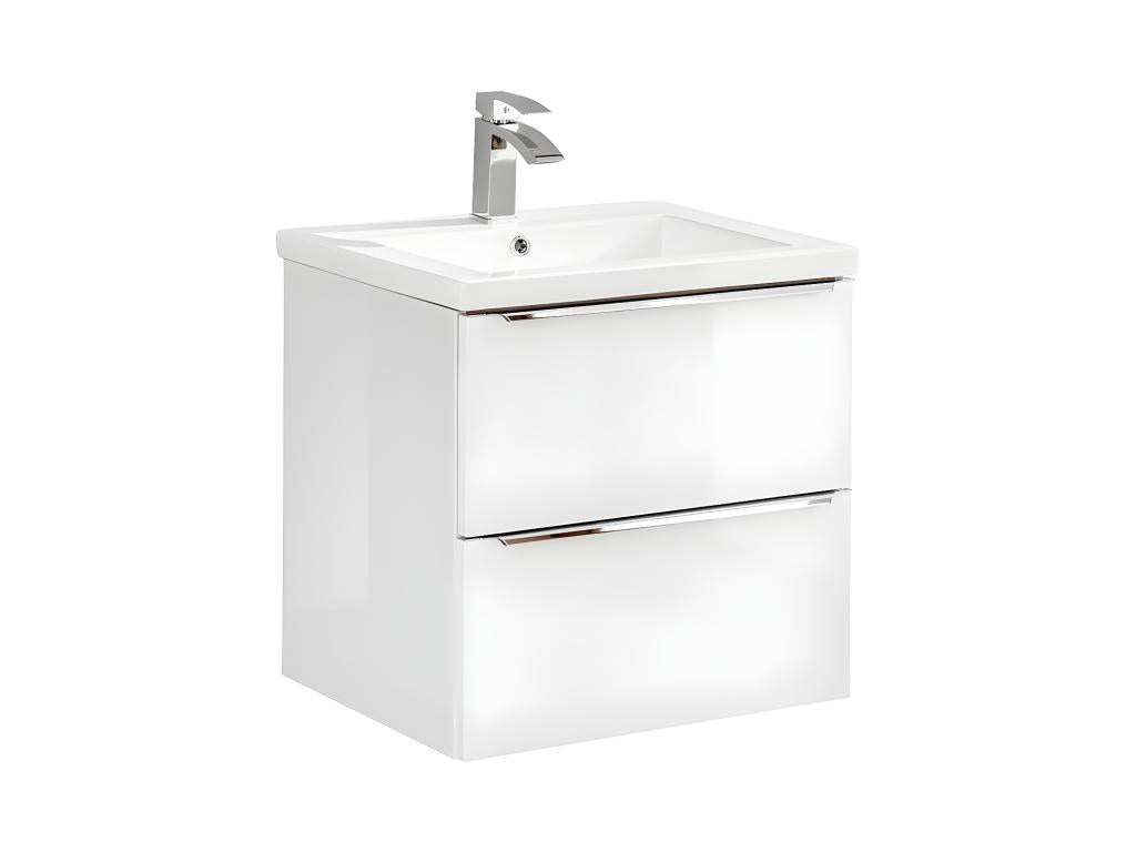 Ensemble meuble simple vasque encastrée 60cm et colonne Chicyla Blanc MUZJ36145