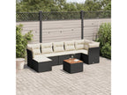 Salon de jardin 8 pièces avec coussins noir résine tressée QLMZ43920