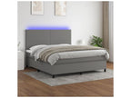 Sommier à Chicyla de lit et matelas et LED Gris foncé 180x200 SMXA68160