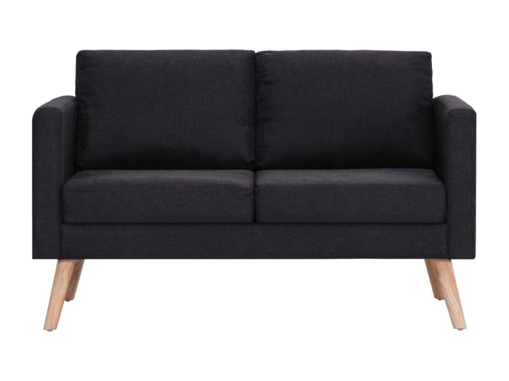 Canapé à 2 places Tissu Noir LAIF44661