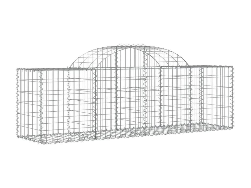 Paniers à gabions arqués 2 pcs 200x50x60-80 Fer galvanisé WPQN31724