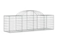 Paniers à gabions arqués 2 pcs 200x50x60-80 Fer galvanisé WPQN31724