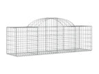 Paniers à gabions arqués 2 pcs 200x50x60-80 Fer galvanisé WPQN31724