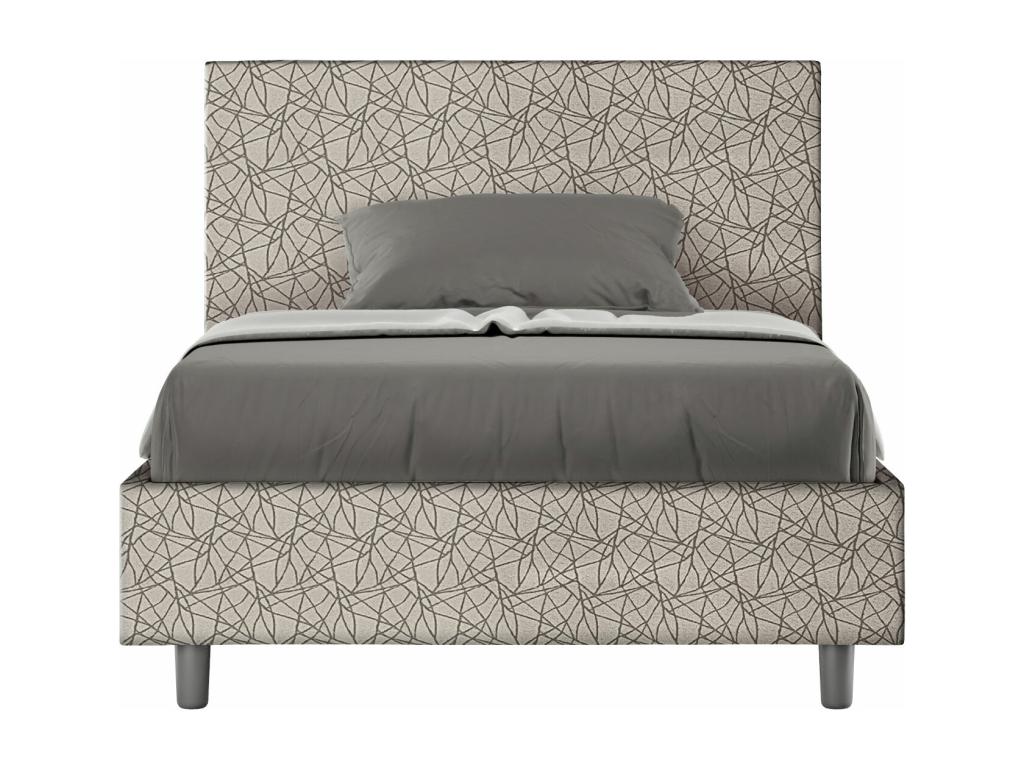 Lit 1 place et demi avec sommier rembourré 120x190 tissu Laviecasa 2 gris Laviecasa HHJE37885