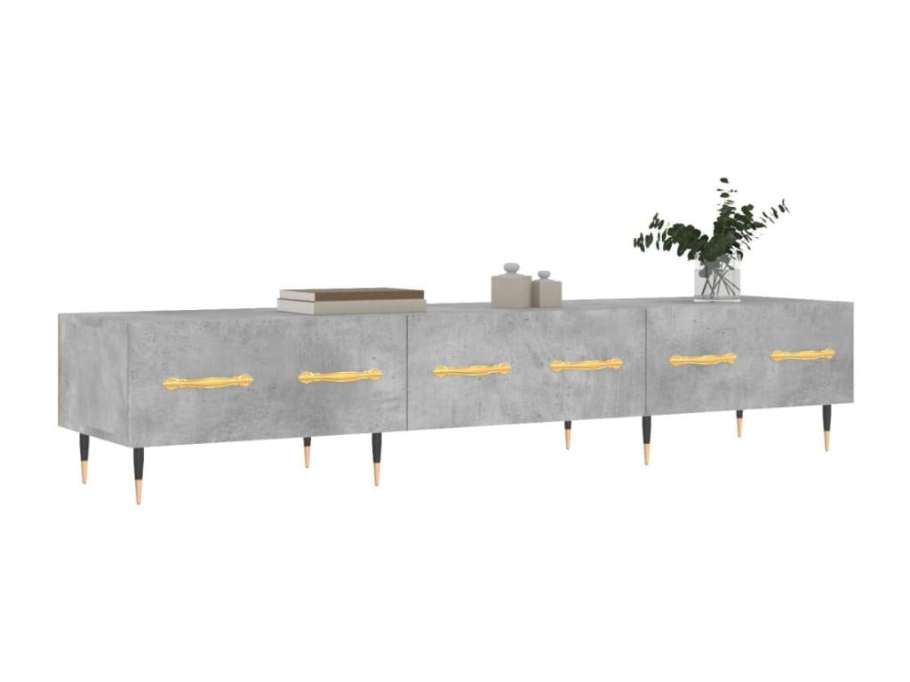 Meuble TV gris béton 150x36x30 cm bois d'ingénierie VIQV52902