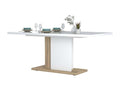 Table de repas avec allonges Blanc laqué/Chêne doré 180x90 cm - Meublori