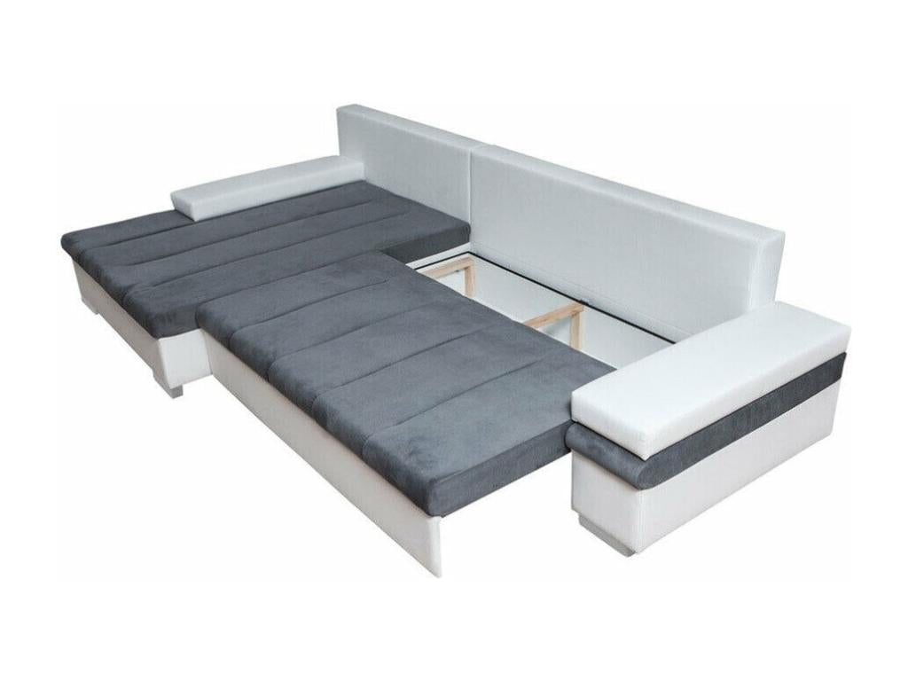 Canapé d'angle Chicyla 169 Vert Fonction de couchage Boîte de literie 310x175x83cm PKCH03411