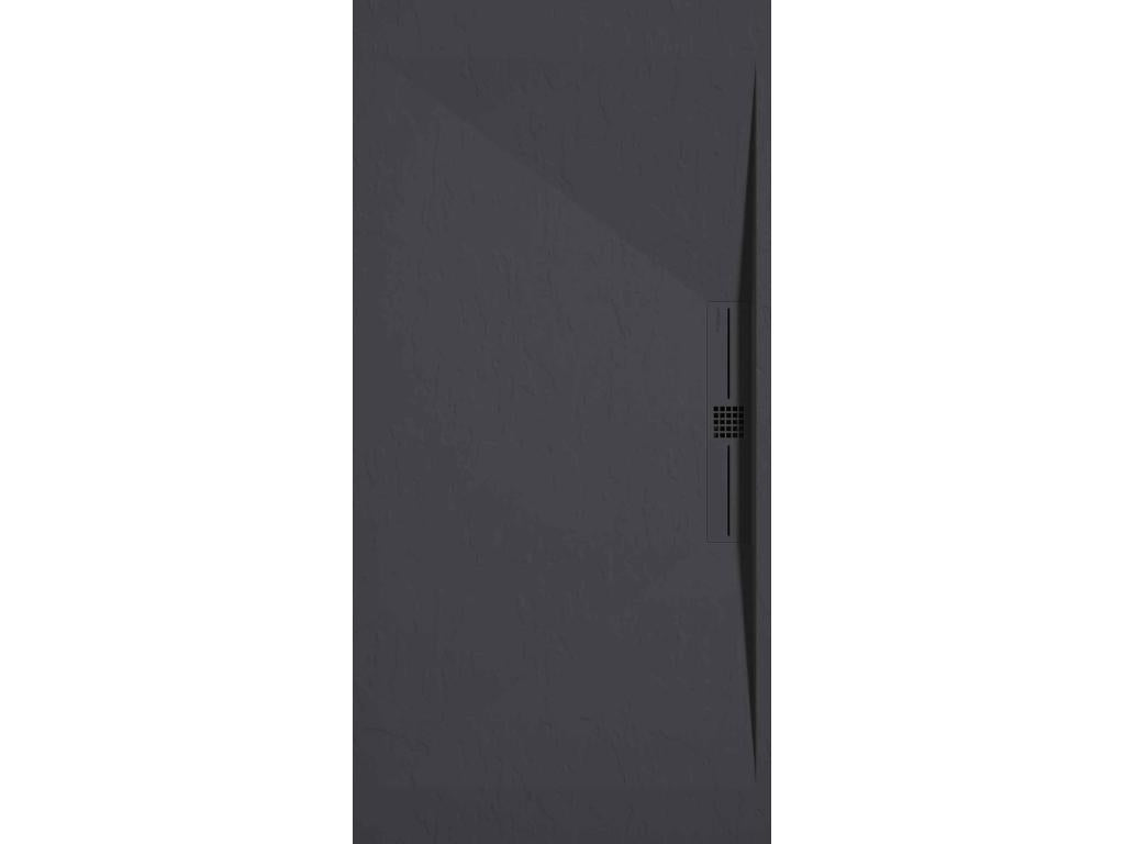 Receveur de douche Anthracite finition Ardoise Chicyla SIDE grille de couleur - 150x70 cm HYMY41314