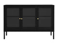 Buffet Noir 105x35x70 cm Acier et verre YEGB70067