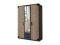 Armoire placard meuble de rangement 2 portes Couleuris graphite/imitation chêne AIAR48488