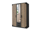 Armoire placard meuble de rangement 2 portes Couleuris graphite/imitation chêne AIAR48488
