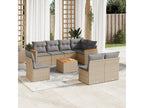Salon de jardin avec coussins 9 pièces beige résine tressée UIQN01945